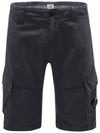 Men's Linen Bermuda Cargo Shorts Navy - CP COMPANY - BALAAN 3