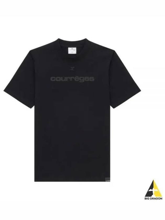 Logo Cotton Short Sleeve T-Shirt Black - COURREGES - BALAAN 2