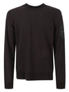 Compass Embroidered Crew Neck Organic Cotton Knit Top Navy - STONE ISLAND - BALAAN 2