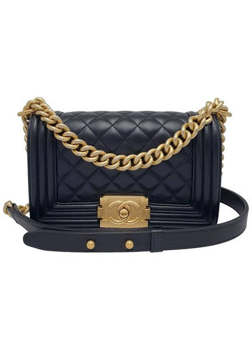 Women s A67085 Black Gold Boy Small Chain Shoulder Bag - CHANEL - BALAAN 1