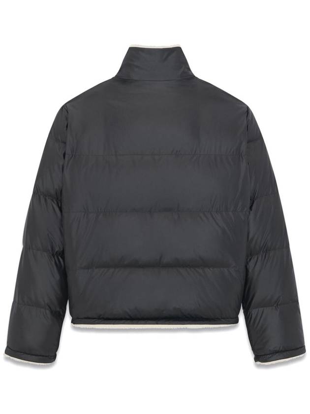 Shearling Lining Nylon Down Puffer Jacket Black - SAINT LAURENT - BALAAN 5