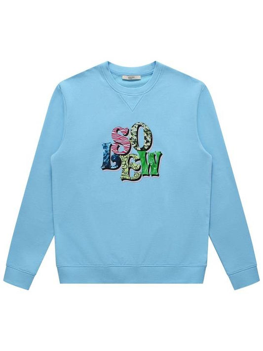 Men's Logo Graphic Sweatshirt Light Blue SW23PTS04LL - SOLEW - BALAAN 2