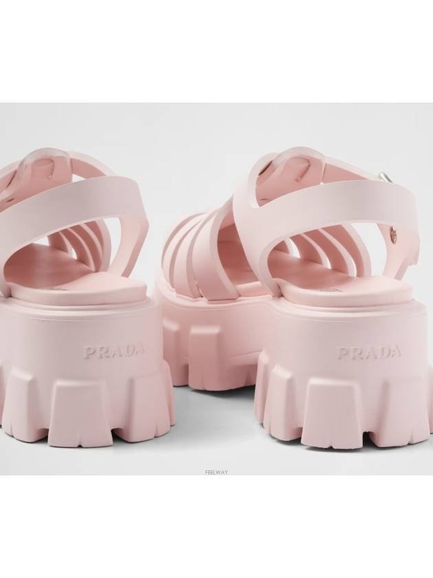 Monolith Rubber Sandals Alabaster Pink - PRADA - BALAAN 6