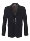 Plain Weave Suiting 4 Bar Classic Sport Jacket Dark Blue - THOM BROWNE - BALAAN 2