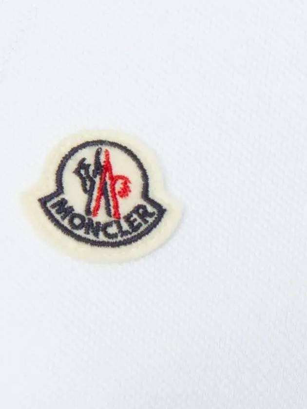 Small Logo Patch Short Sleeve Cotton Polo Shirt White - MONCLER - BALAAN 5