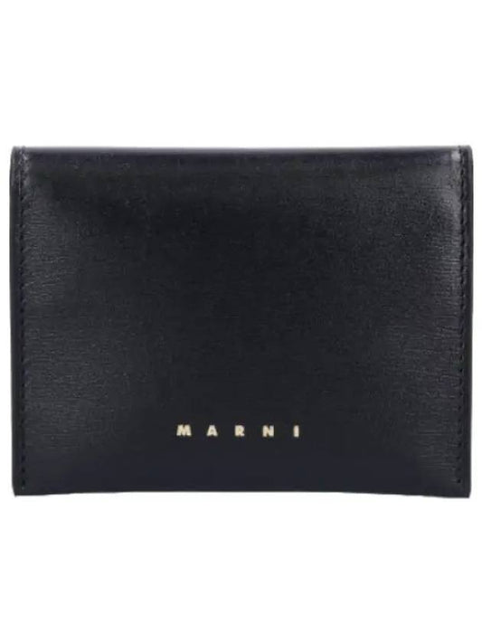 Folded Card Holder Black Wallet - MARNI - BALAAN 1