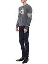 Men's Anchor Jacquard 4-Bar Crew Neck Knit Top Med Grey - THOM BROWNE - BALAAN 5