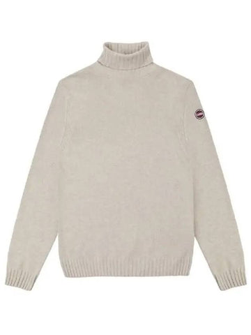 Le Pal logo patch cashmere blend turtleneck sweater beige - COLMAR - BALAAN 1