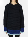 Men's Color Block Chunky Alpaca Knit Top Black - KOCHE - BALAAN 7