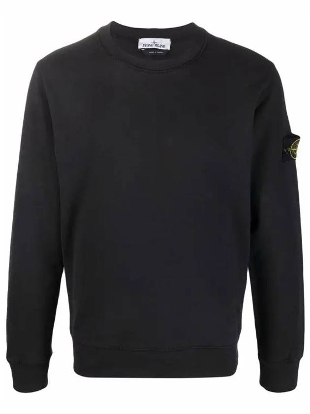 Wappen Patch Crewneck Sweatshirt Black - STONE ISLAND - BALAAN 3