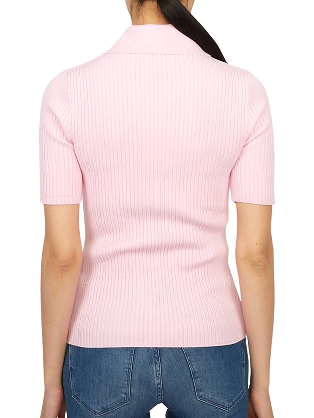 Courr ges 323MPO017FI0001 POWDER PINK Women s Short Sleeve Knit - COURREGES - BALAAN 6