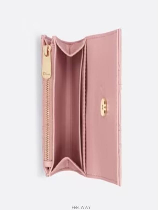 XS Lady Cannage Lambskin Half Wallet Antique Pink - DIOR - BALAAN 4