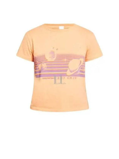 Classic Spaced Out Print Short Sleeve Tee Apricot 13702WCGT251APRICOT - RE/DONE - BALAAN 1