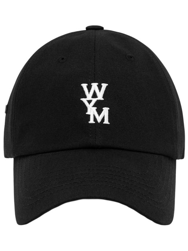 Embroidered Logo Cotton Ball Cap Black - WOOYOUNGMI - BALAAN 1