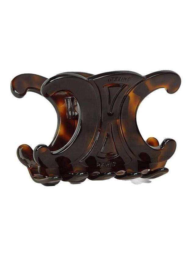 Triomphe Large Hair Clip Dark Havana - CELINE - BALAAN 3