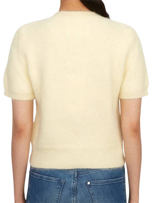 Crop Brushed Alpaca Knit Top Light Yellow - MAISON MARGIELA - BALAAN 5