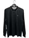 Embroid Logo Long Sleeve Polo Shirt Black - BRUNELLO CUCINELLI - BALAAN 2