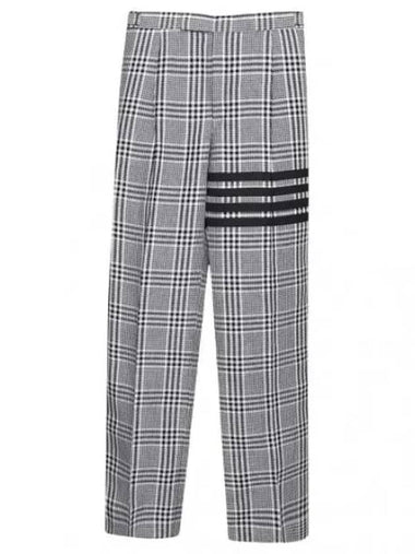 Diagonal stripe gingham check jacquard linen pants chino men s cotton - THOM BROWNE - BALAAN 1