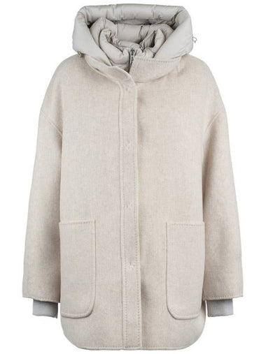 Moorer Reversible Sandy Wool Parka Paired With Down Jacket - MOORER - BALAAN 1