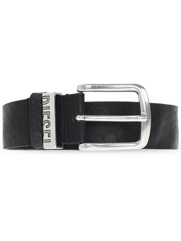 B Visble Leather Belt Black - DIESEL - BALAAN 1