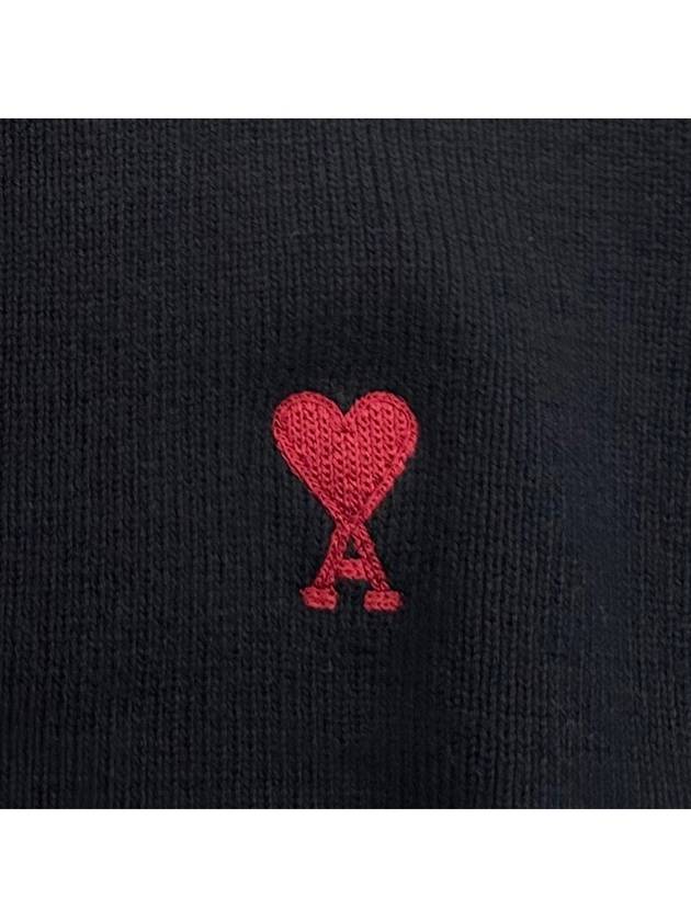 24SS Heart Logo Collar Knit TShirt UPL346 001 - AMI - BALAAN 4