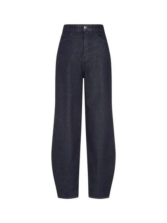 Women s Tapered Leg Raw Denim Pants Dark Blue - EMPORIO ARMANI - BALAAN 1