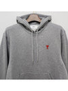 Heart Small Logo Hoodie Grey - AMI - BALAAN 4