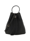 Small Grainy Leather TB Bucket Bag Black - BURBERRY - BALAAN.