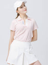 Golf Open Neck Shirt Collar Light Pink Short Sleeve T-Shirt DO3222TS03 - DOYOUKNOWMC GOLF WEAR - BALAAN 3