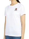 Boke Flower Embroidery Logo Short Sleeve T Shirt White - KENZO - BALAAN 3