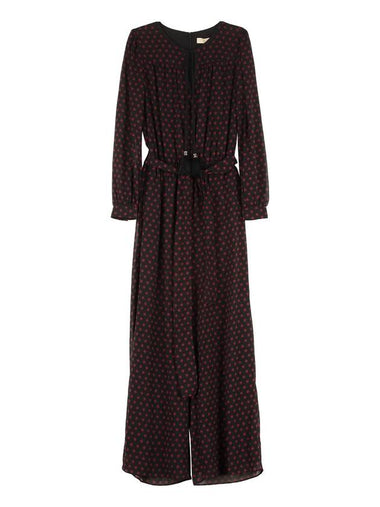 Women's Dot Wide Leg Jumpsuit Black - MICHAEL KORS - BALAAN 1