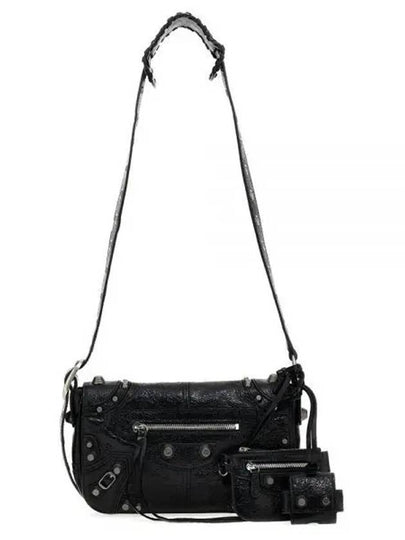 Zipper Stud Arena Lambskin Shoulder Bag Black - BALENCIAGA - BALAAN 2