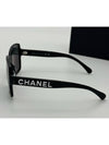 Square Sunglasses Acetate Black Frame Gray Lens Asian Fit - CHANEL - BALAAN 6