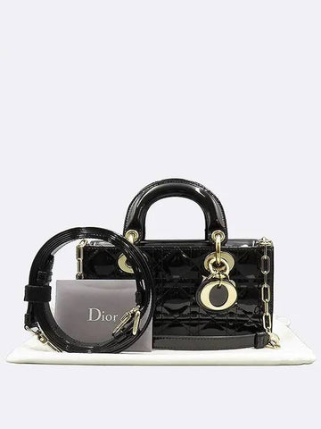 M0613OWCB M900 Black Patent LADY D JOY Small Tote Bag Shoulder Strap 2WAY - DIOR - BALAAN 1