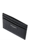 Classic Logo Crocodile Card Wallet Black - SAINT LAURENT - BALAAN 5