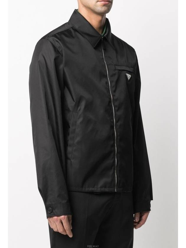 Re-Nylon Zip Up Gabardine Blouson Jacket Black - PRADA - BALAAN 3