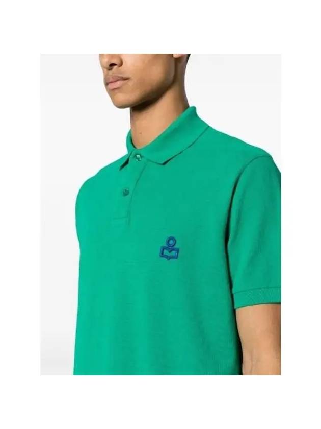 Afko Logo Cotton Polo Shirt Green - ISABEL MARANT - BALAAN 6