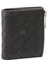 Intrecciato Bifold Calfskin Half Wallet Black - BOTTEGA VENETA - BALAAN 2