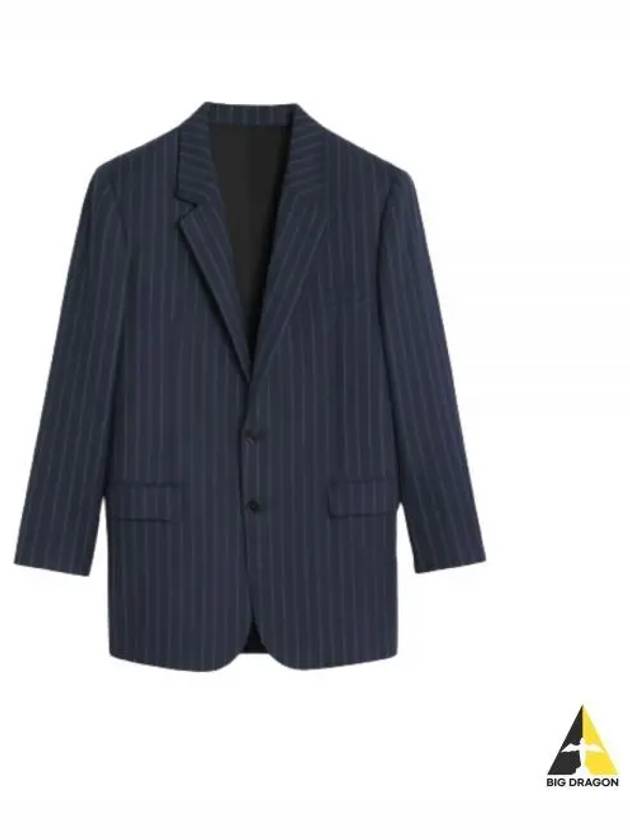 Striped Wool BNF Blazer Jacket Navy - CELINE - BALAAN 2