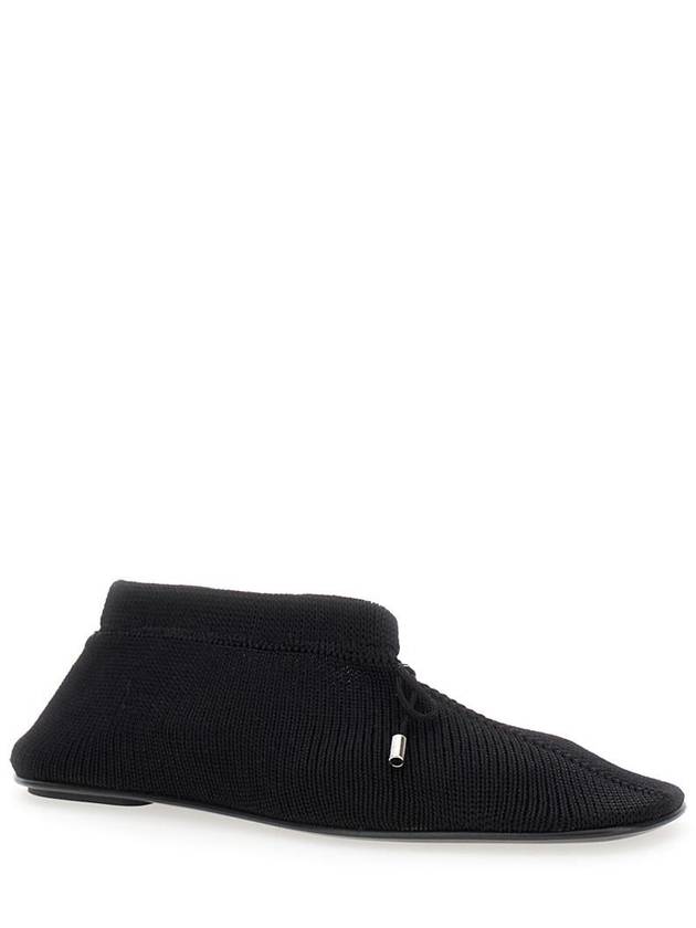 Black Ballet Flats With Bow Detail In Knit Woman - TOTEME - BALAAN 2