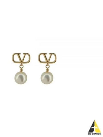 24 4W0J0Q43 UXM 0O3 4W2J0Q43 V logo pearl earrings - VALENTINO - BALAAN 1