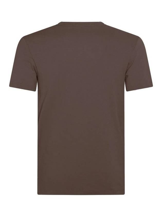 Cotton Crew Neck Short Sleeve T-Shirt Nude - TOM FORD - BALAAN 3