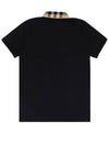 Check Collar Cotton Polo Shirt Black - BURBERRY - BALAAN 3