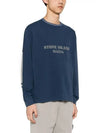 Logo Print Cotton Sweatshirt Blue - STONE ISLAND - BALAAN 4