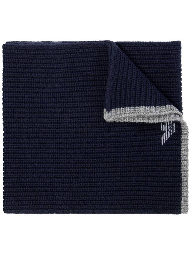 Emporio Armani Scarf & Hat Set, Men's, Navy Blue - EMPORIO ARMANI - BALAAN 5