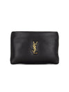 Mini Calypso Zipped Pouch Bag Black - SAINT LAURENT - BALAAN 1