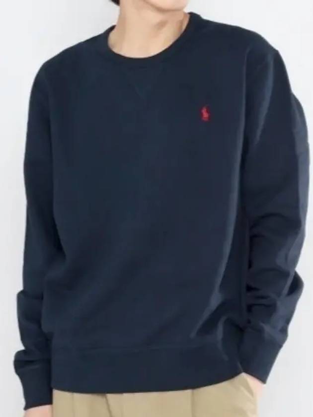 Embroidered Logo Pony Crew Neck Sweatshirt Navy - POLO RALPH LAUREN - BALAAN 2