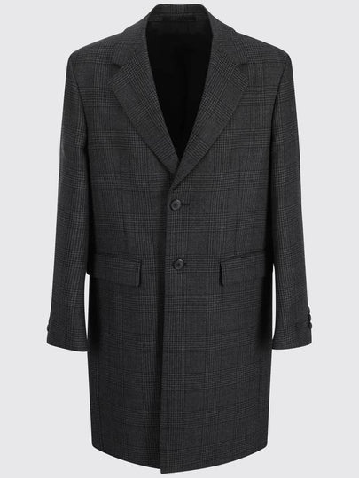 Wool Single Breasted Coat Grey - PRADA - BALAAN 2