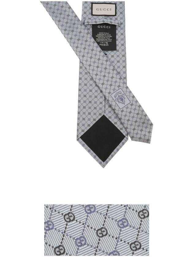 GG Dot Pattern Silk Tie Ice Blue - GUCCI - BALAAN 4