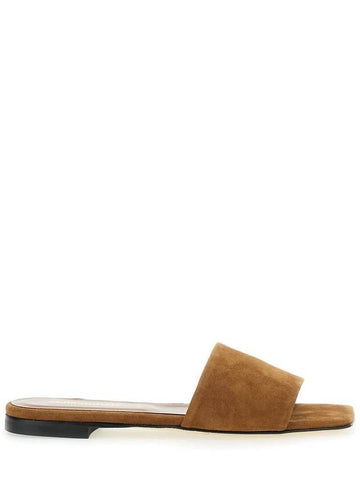 Brown Slide Sandals In Suede Woman - SEMI COUTURE - BALAAN 1